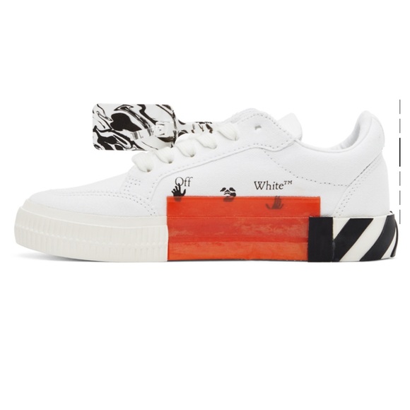 White Canvas Vulcanized Sneakers - Picture 3 of 6